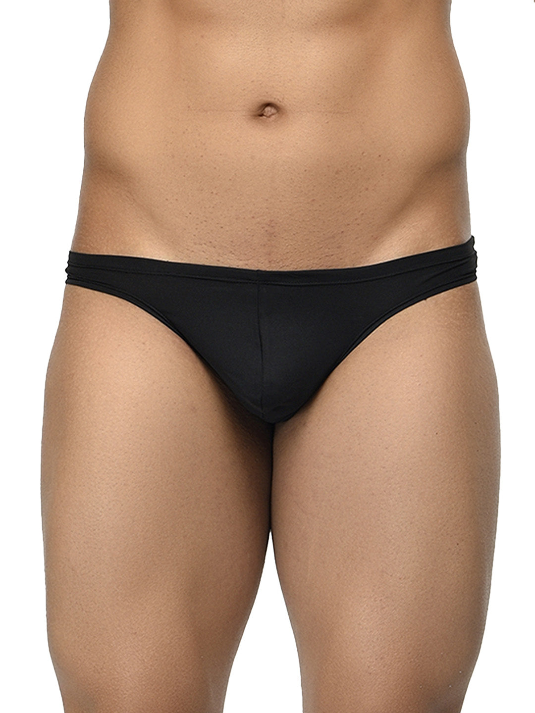 Men's Low Waist Semi Seamless Thong - Flash (Pack of 3) - Black, Red, Yellow