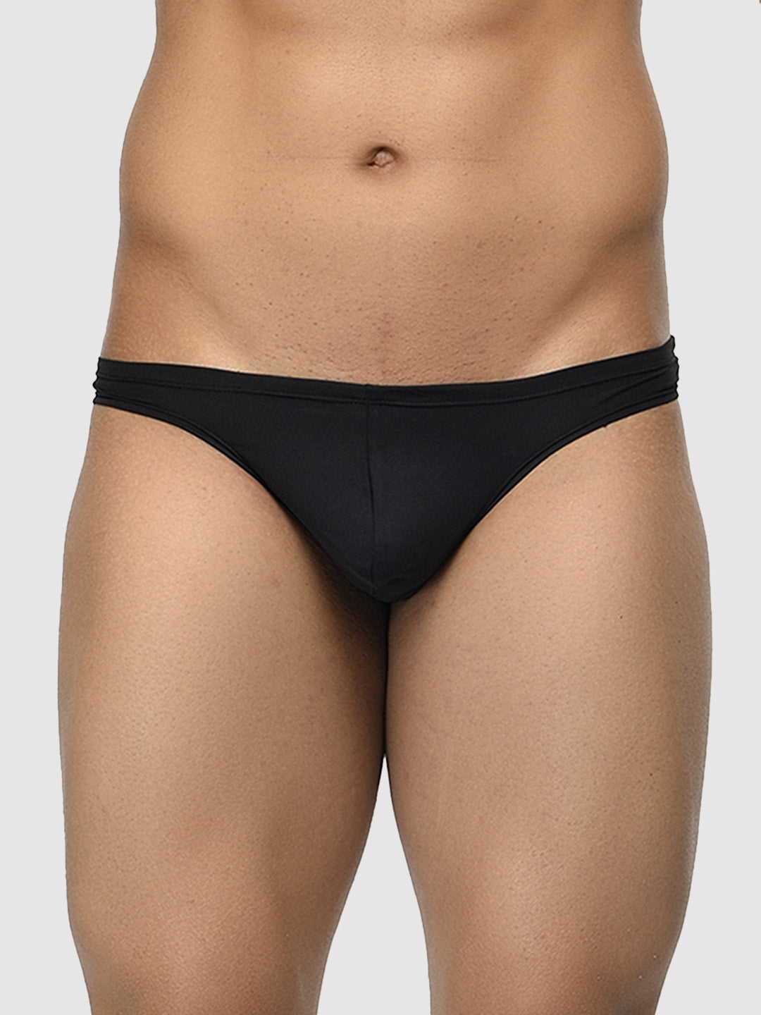 Men's Low Waist Semi Seamless Thong - Flash (Pack of 5) - Blue, Black, Red, White, Yellow