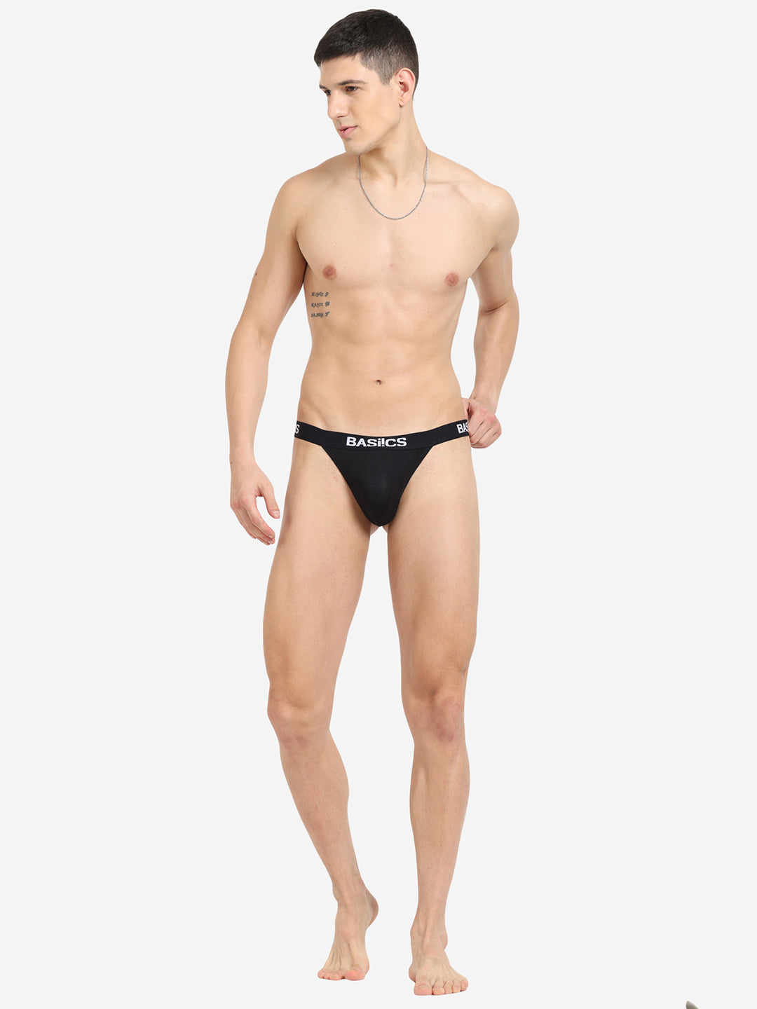 BASIICS by La Intimo Men's Thongs Pack of 3 - Comfortable, breathable, and seamless innerwear