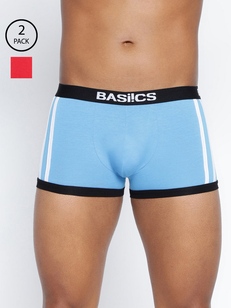 BASIICS by La Intimo Men's Trunks Pack of 2 - Comfortable, breathable, and supportive innerwear