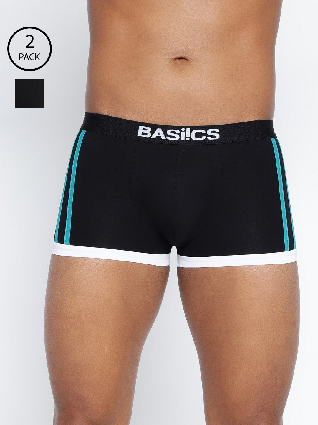 BASIICS by La Intimo Men's Trunks Pack of 2 - Comfortable, breathable, and supportive innerwear