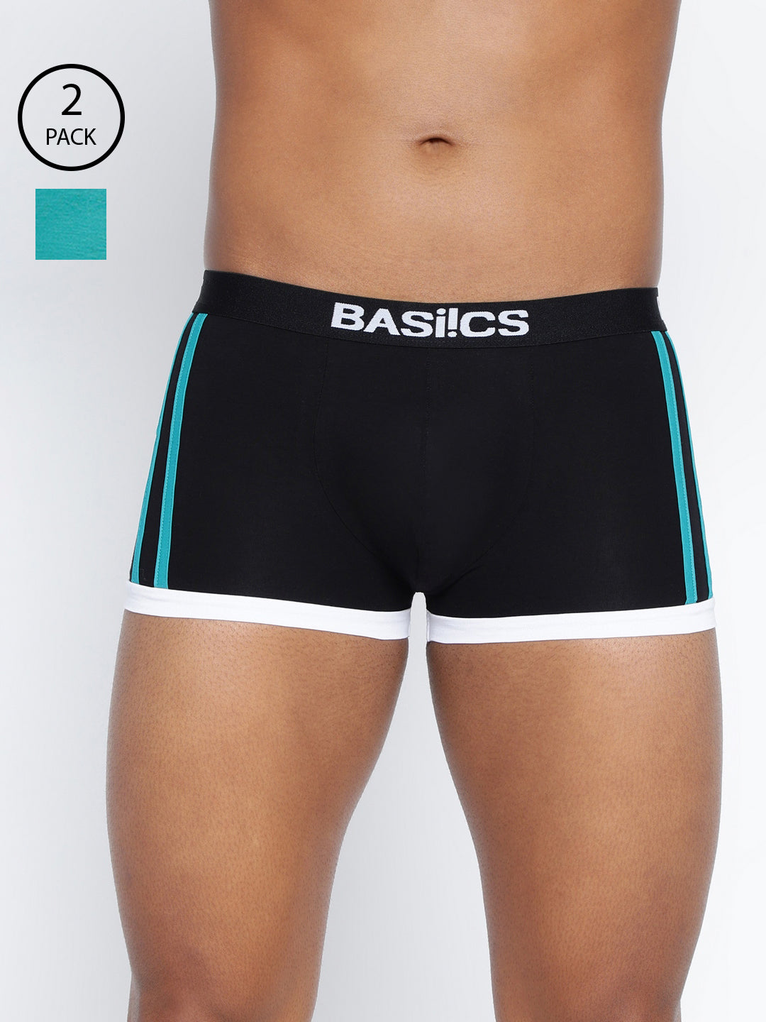 BASIICS by La Intimo Men's Trunks Pack of 2 - Comfortable, breathable, and supportive innerwear