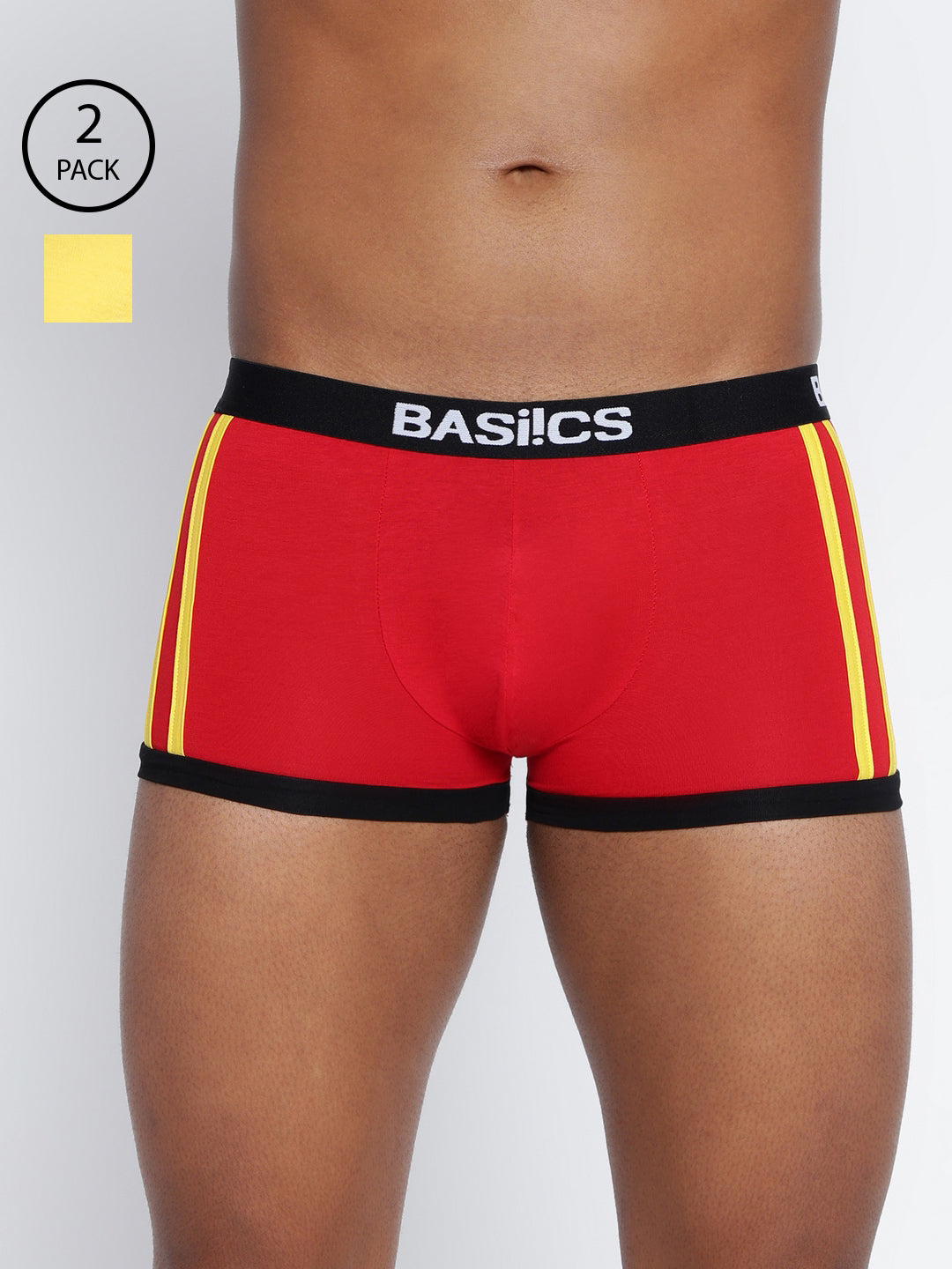 BASIICS by La Intimo Men's Trunks Pack of 2 - Comfortable, breathable, and supportive innerwear