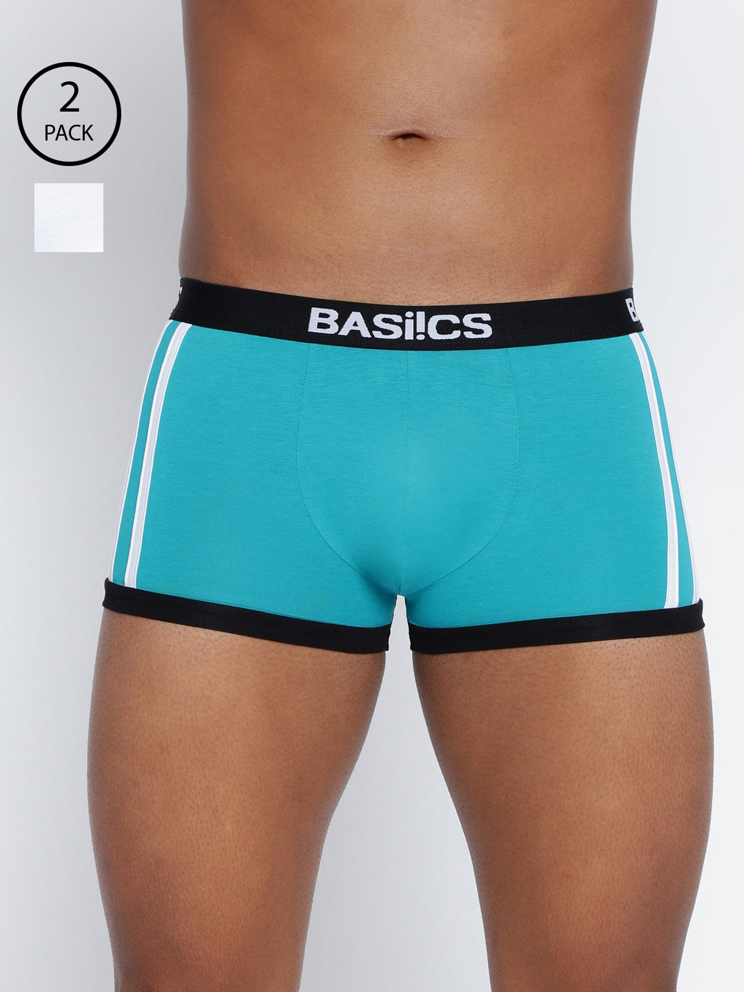 BASIICS by La Intimo Men's Trunks Pack of 2 - Comfortable, breathable, and supportive innerwear