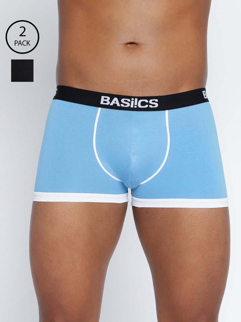 BASIICS by La Intimo Men's Trunks Pack of 2 - Comfortable, breathable, and supportive innerwear