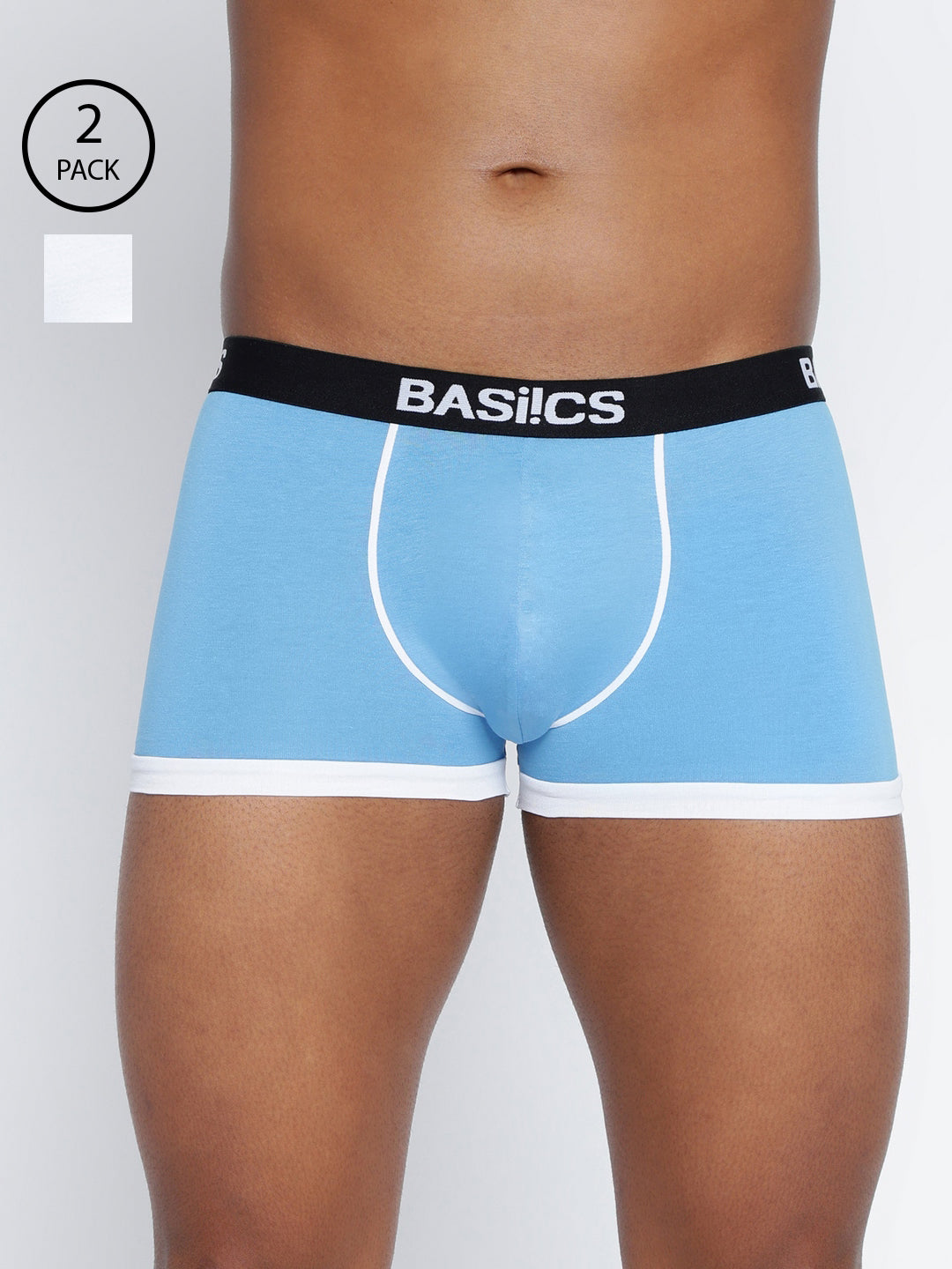 BASIICS by La Intimo Men's Trunks Pack of 2 - Comfortable, breathable, and supportive innerwear