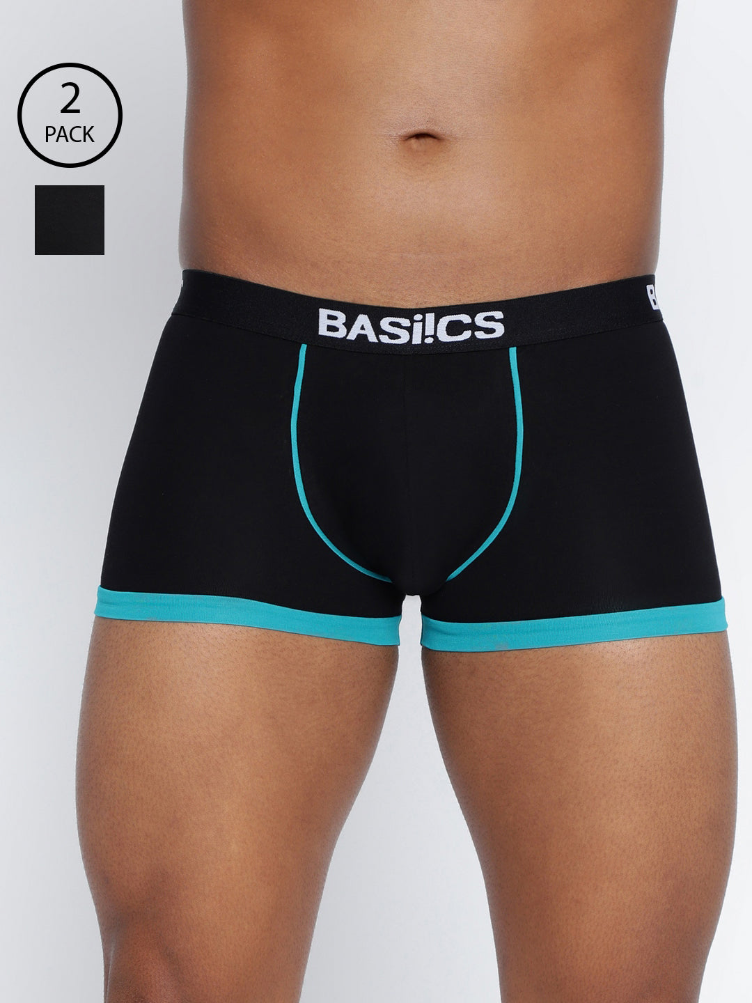 BASIICS by La Intimo Men's Trunks Pack of 2 - Comfortable, breathable, and supportive innerwear