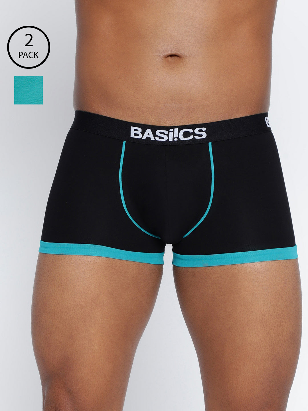 BASIICS by La Intimo Men's Trunks Pack of 2 - Comfortable, breathable, and supportive innerwear