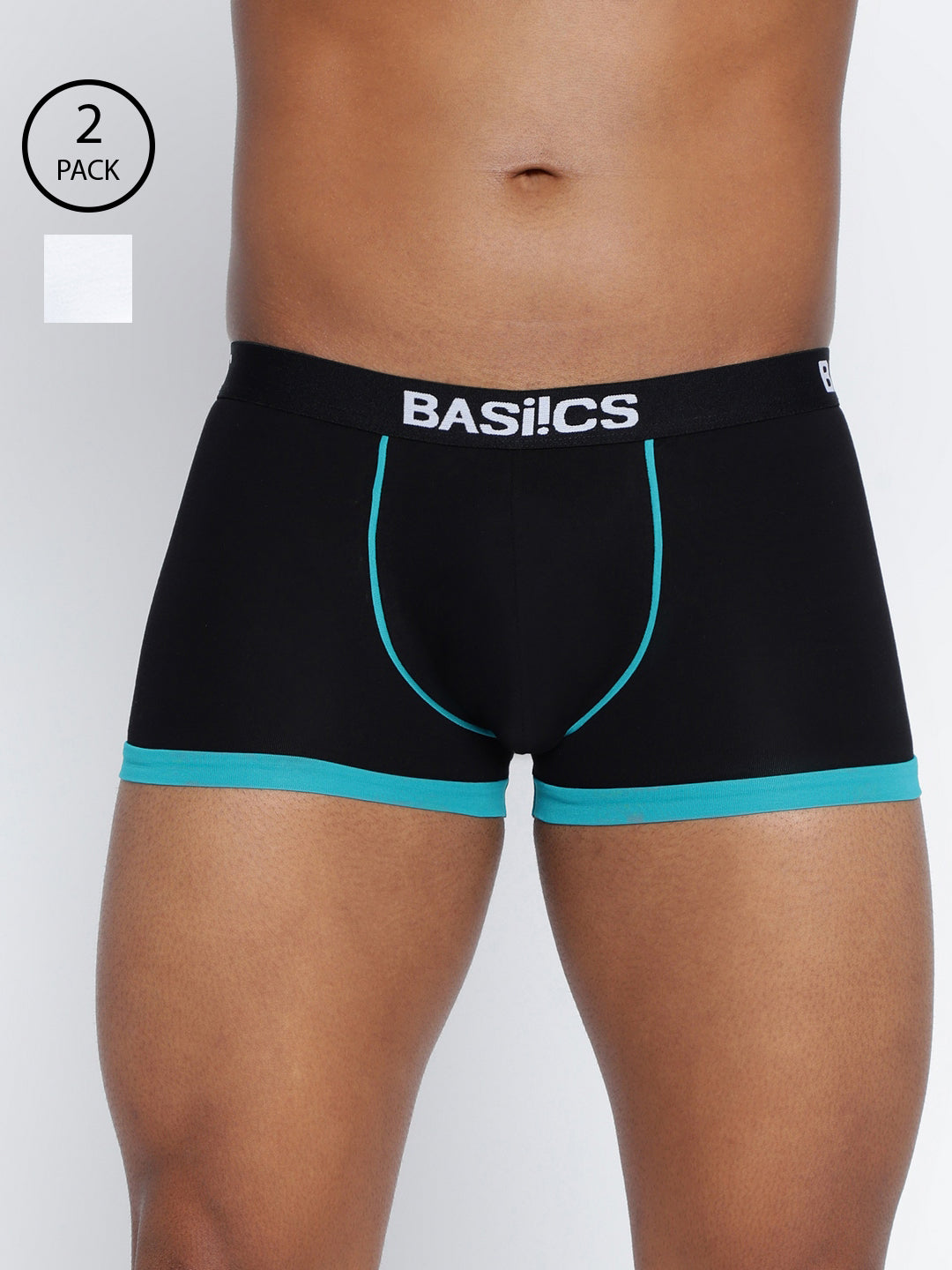 BASIICS by La Intimo Men's Trunks Pack of 2 - Comfortable, breathable, and supportive innerwear