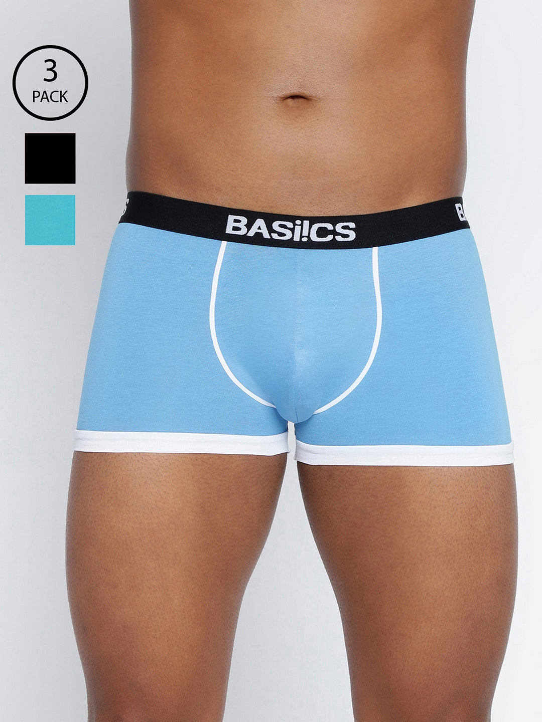 BASIICS by La Intimo Men's Trunks Pack of 3 - Soft, breathable, and supportive innerwear