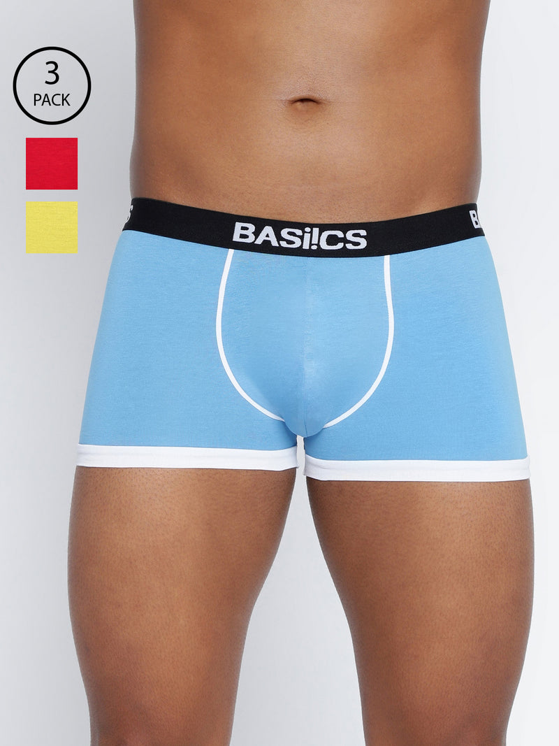 BASIICS by La Intimo Men's Trunks Pack of 3 - Soft, breathable, and supportive innerwear