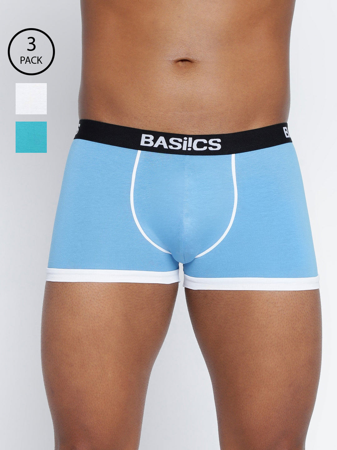 BASIICS by La Intimo Men's Trunks Pack of 3 - Soft, breathable, and supportive innerwear