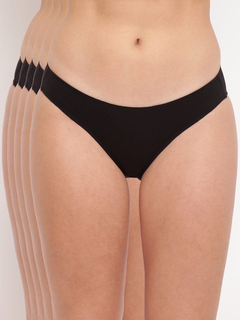 Pack of 3 women's bikini briefs from BASIICS by La Intimo, soft and comfortable innerwear.