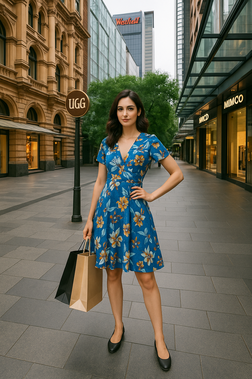 Crepe Classical Floral Mini Chic Dress