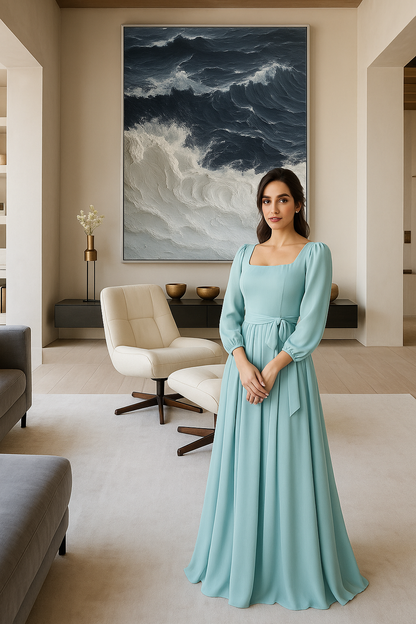 Elegant Maxi Dress - Pure Georgette