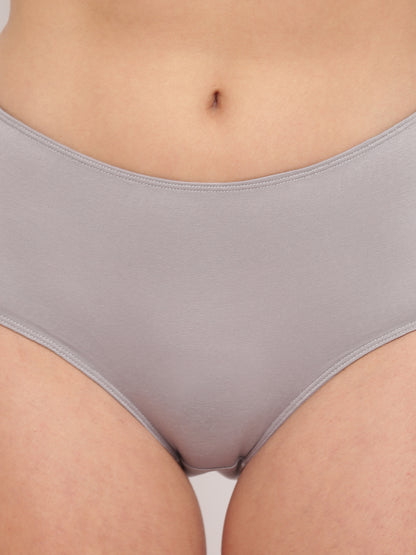 Pack of 5 women's bikini briefs from BASIICS by La Intimo, soft and comfortable innerwear for daily use.