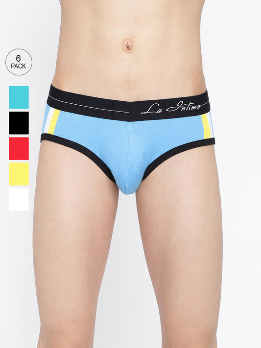 Pack of 6 La Intimo men's standard core briefs, soft and breathable underwear for everyday comfort.
