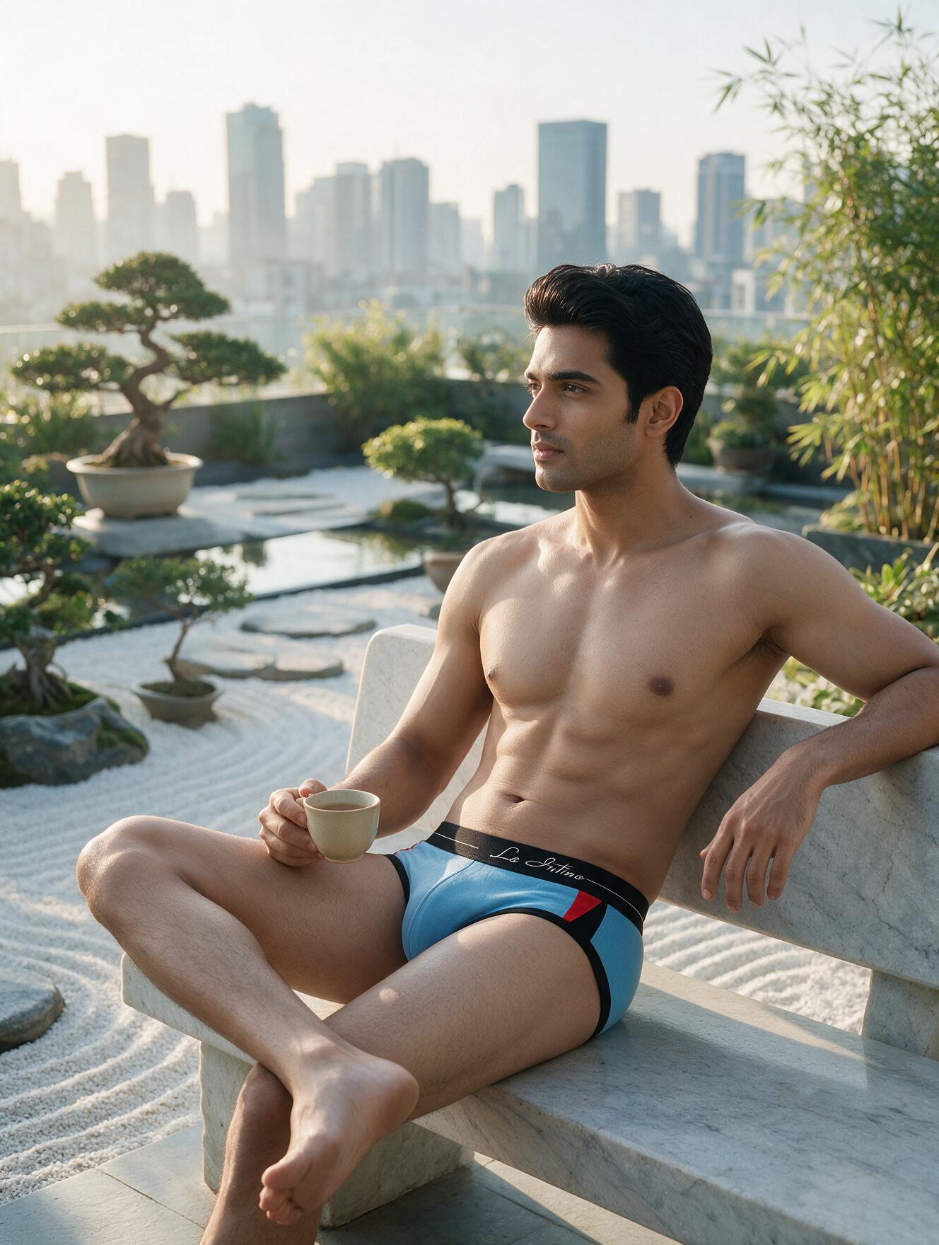 Men's Cross Stripe Cotton Brief - Modern