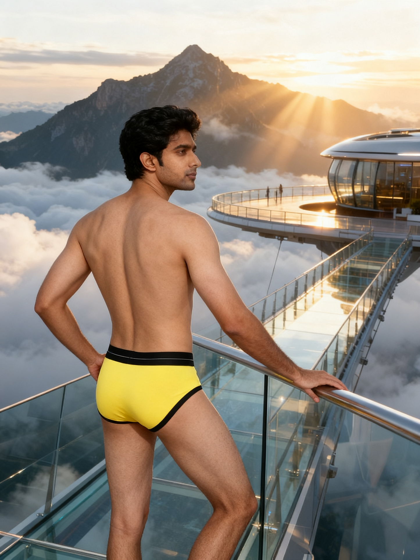 Men's Cross Stripe Cotton Brief - Modern