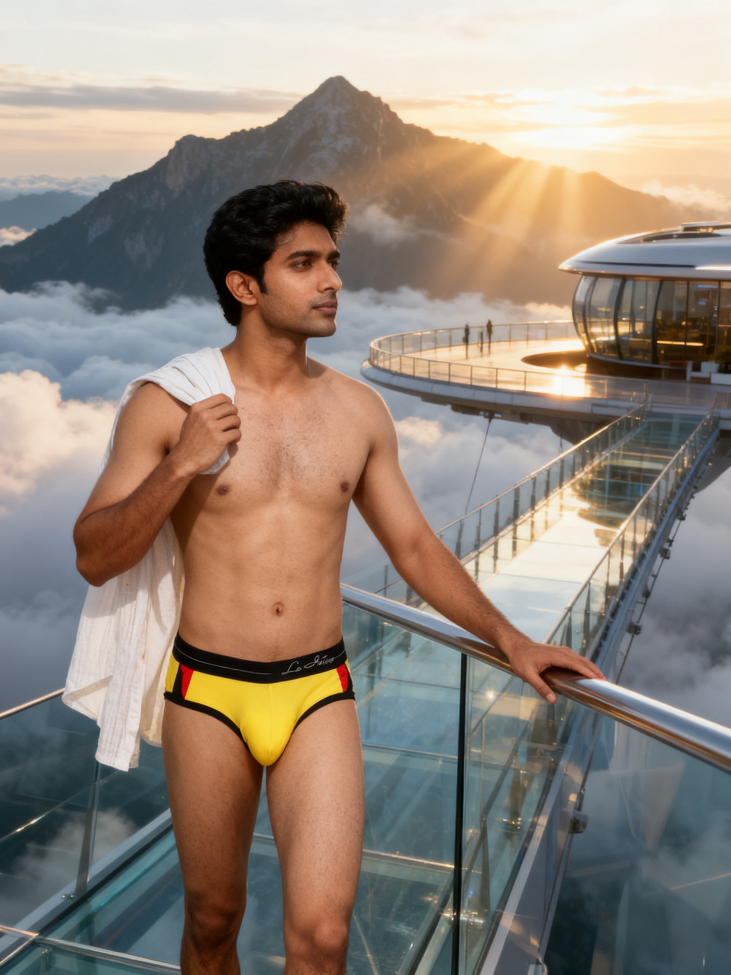 Men's Cross Stripe Cotton Brief - Modern