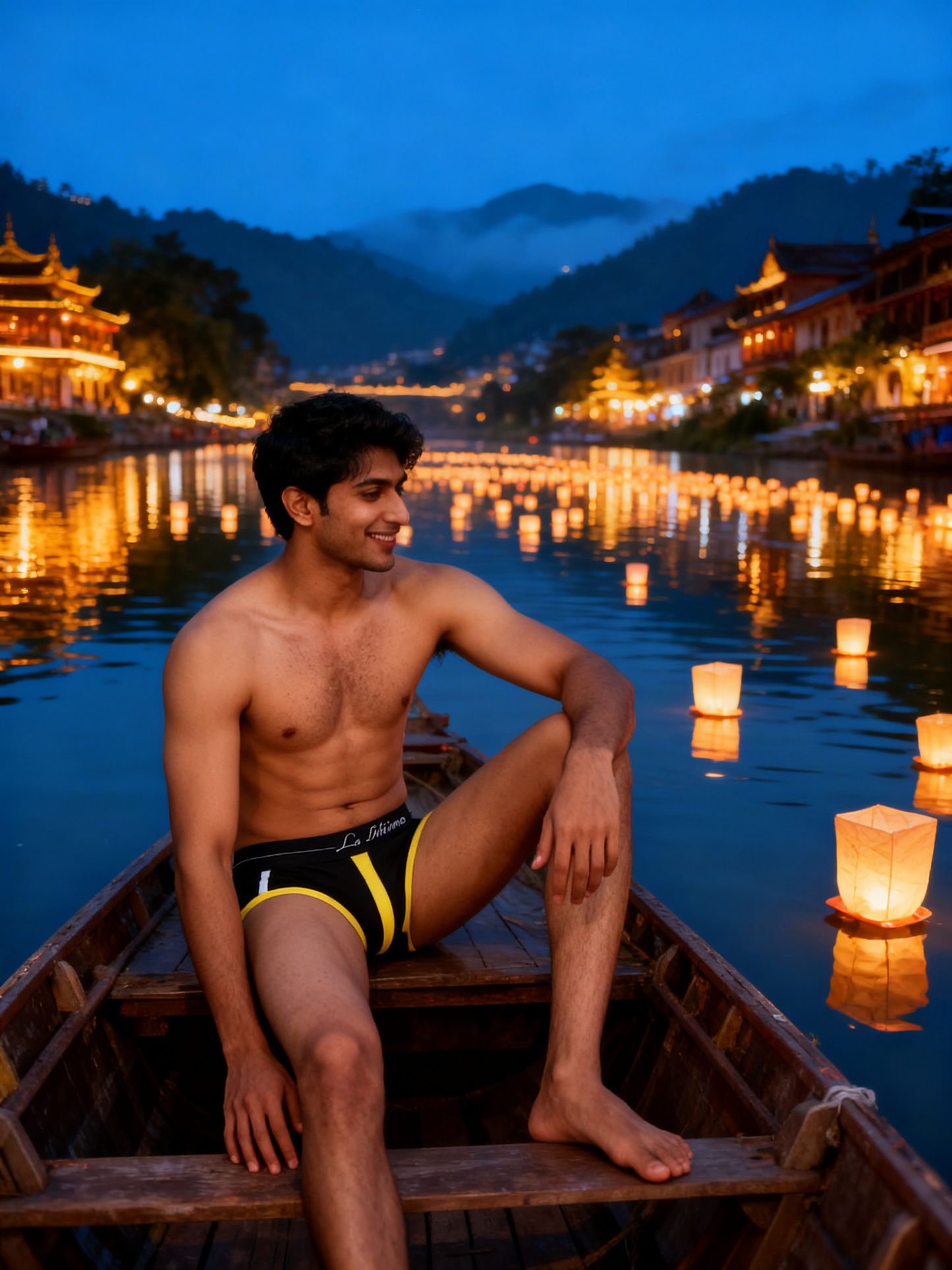 Men's Contrast Stripe Cotton Brief - Retro Style