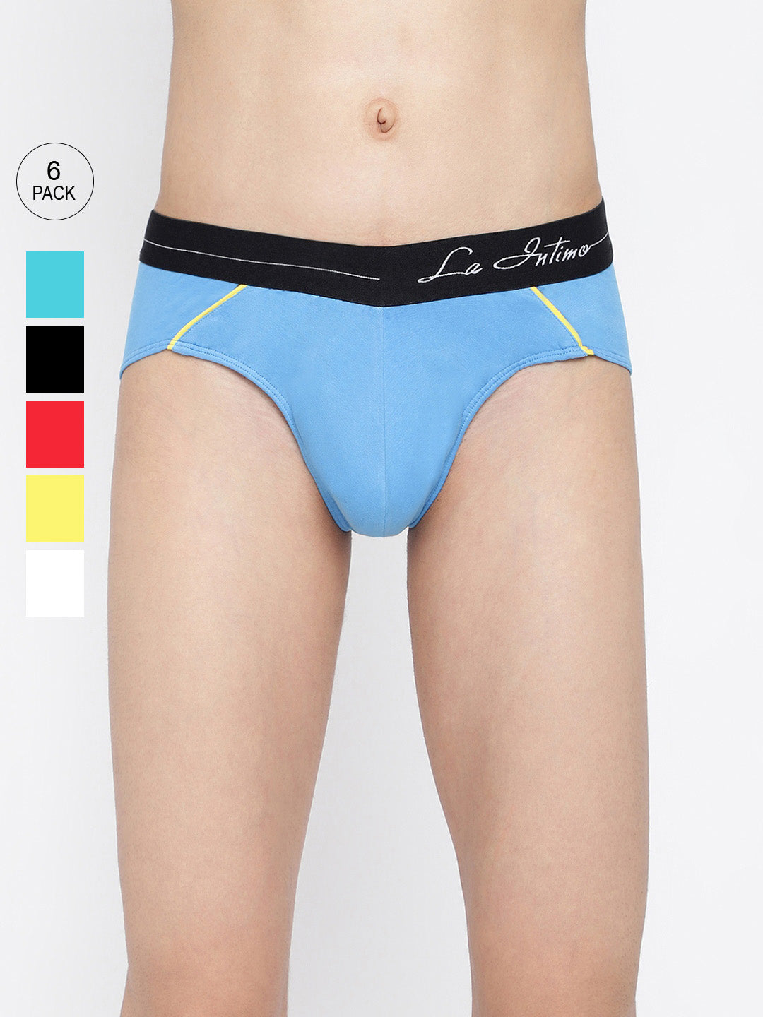 Pack of 6 men's standard core briefs by La Intimo, comfortable and breathable underwear for daily wear.