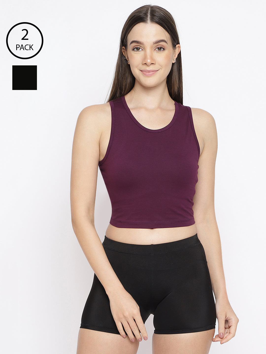 Pack of 2 women's tank top camisoles by La Intimo, offering comfort and versatility for daily use.