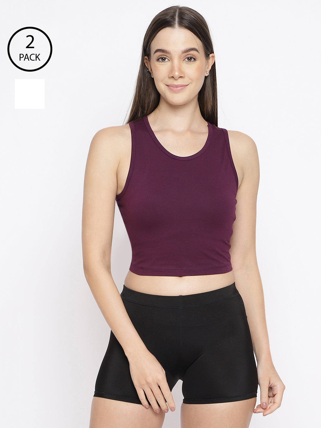 Pack of 2 women's tank top camisoles by La Intimo, offering comfort and versatility for daily use.