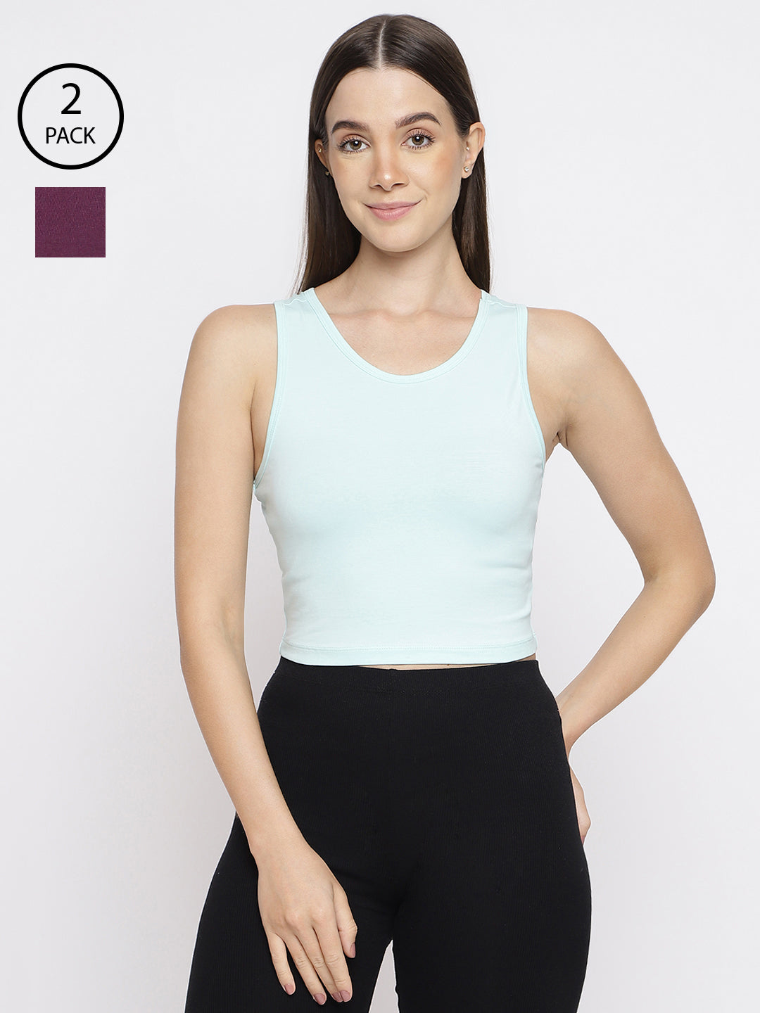 Pack of 2 women's tank top camisoles by La Intimo, offering comfort and versatility for daily use.