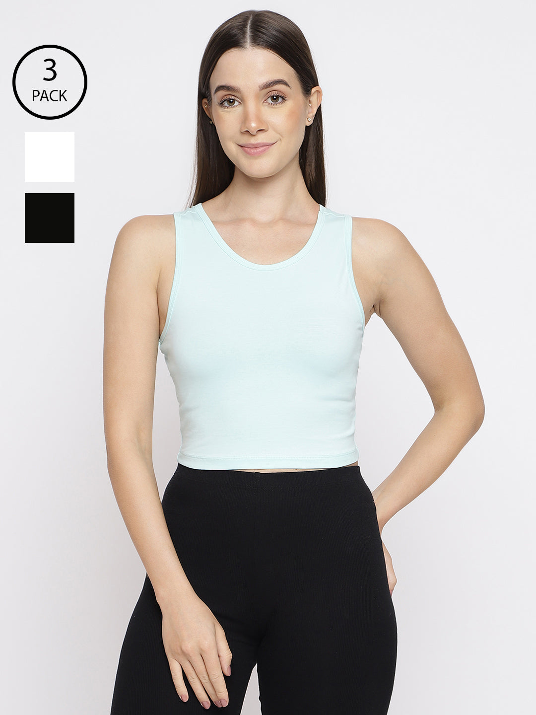 Pack of 3 women's tank top camisoles by La Intimo, offering comfort and versatility for everyday wear.