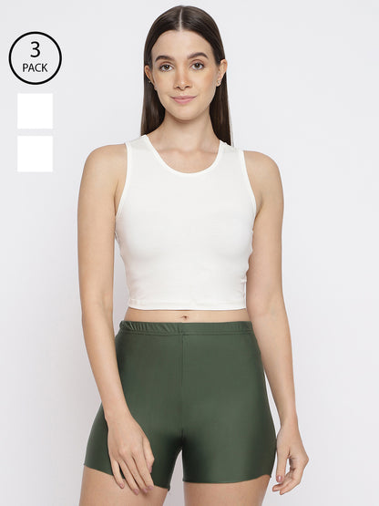 Pack of 3 women's tank top camisoles by La Intimo, offering comfort and versatility for everyday wear.