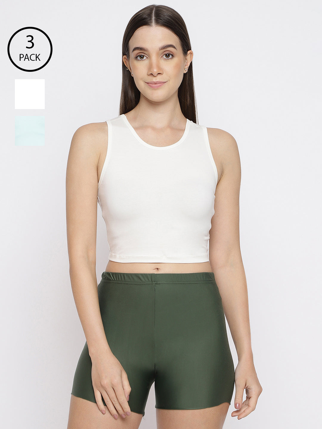 Pack of 3 women's tank top camisoles by La Intimo, offering comfort and versatility for everyday wear.