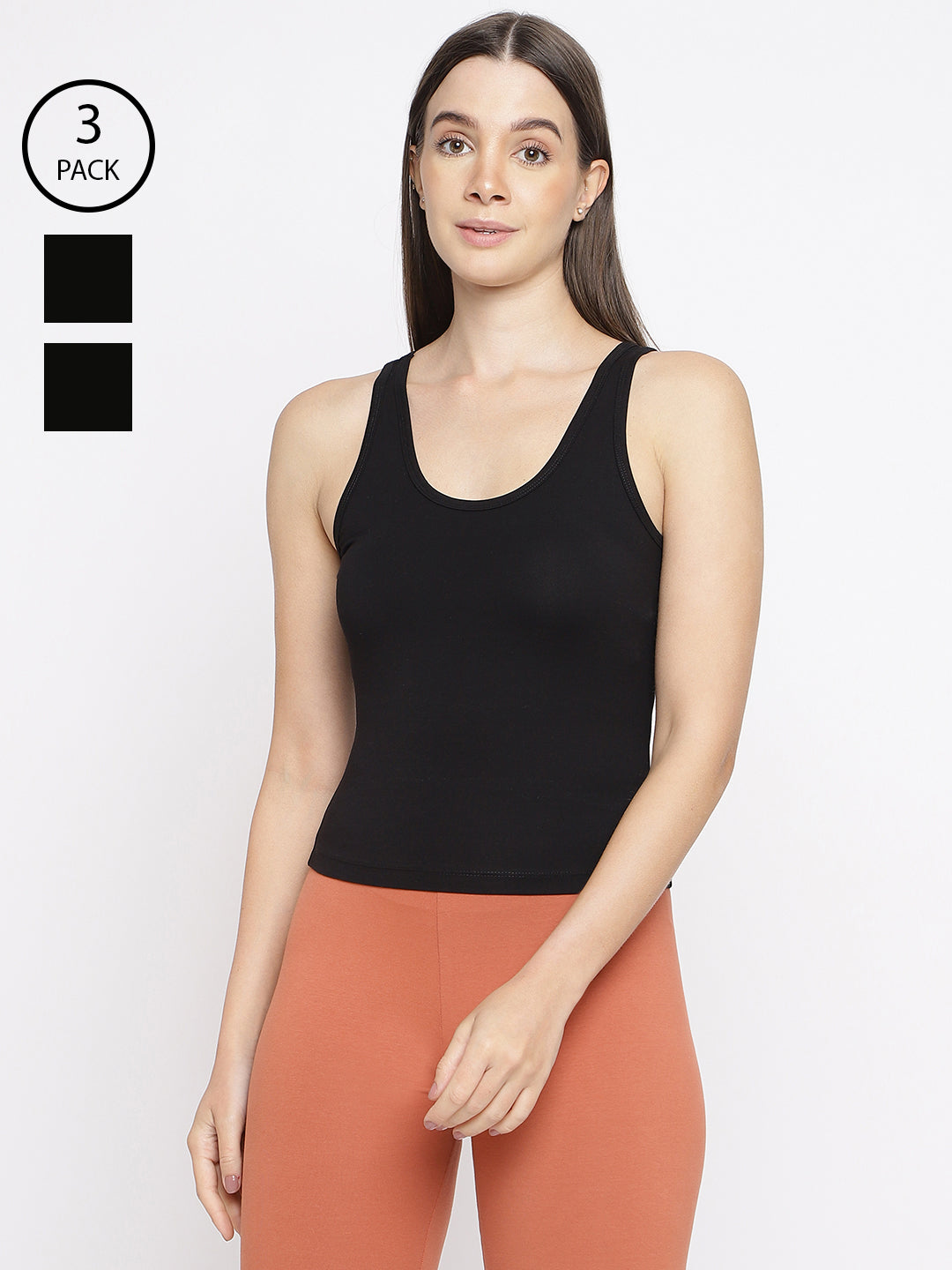 Pack of 3 women's tank top camisoles by La Intimo, designed for comfort and versatile everyday wear.