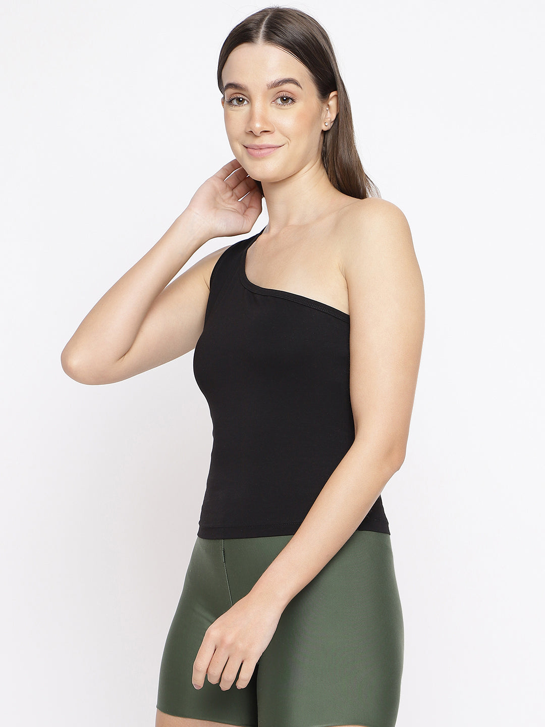 Women's Standard Core One Shoulder Camisole Tank Top by La Intimo - Single Pack