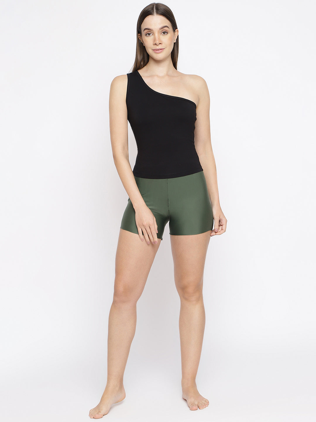 Women's one-shoulder camisole tank tops in a pack of 3 by La Intimo, designed for comfort and style.