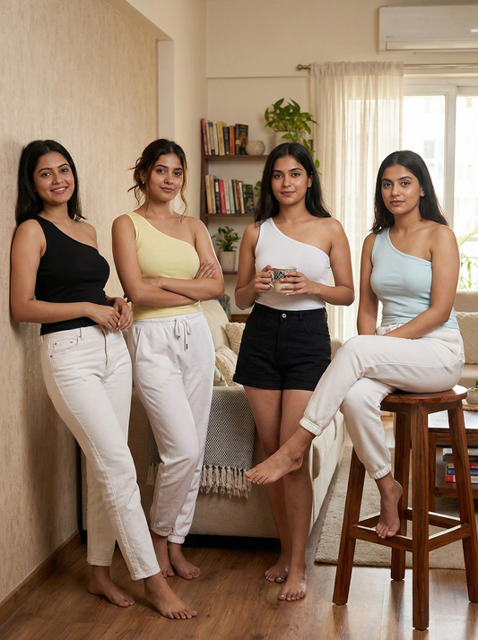 One Shoulder Tank Top Camisole (Pack of 4)