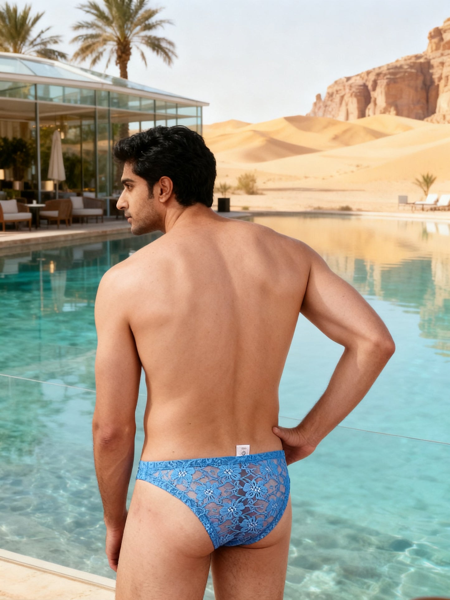 Men's Nylon Lace Bikini Brief