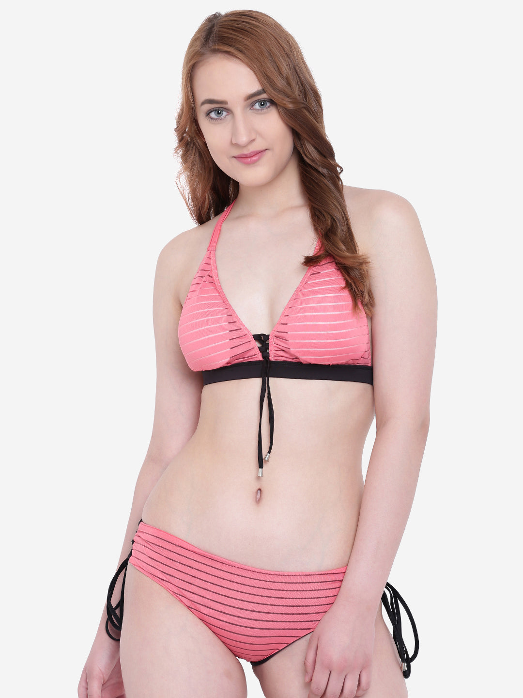 La Intimo Women's Luxury Liquidate Halter Neck Bikini Set with Bikini Briefs, offering a stylish and comfortable fit for beachwear, available in a multi-pack of 2.