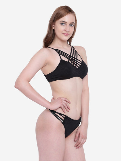 La Intimo Women's Luxury Core Full Coverage Bikini Set with Thongs, offering comfort and elegance for beachwear, available in a multi-pack of 2.