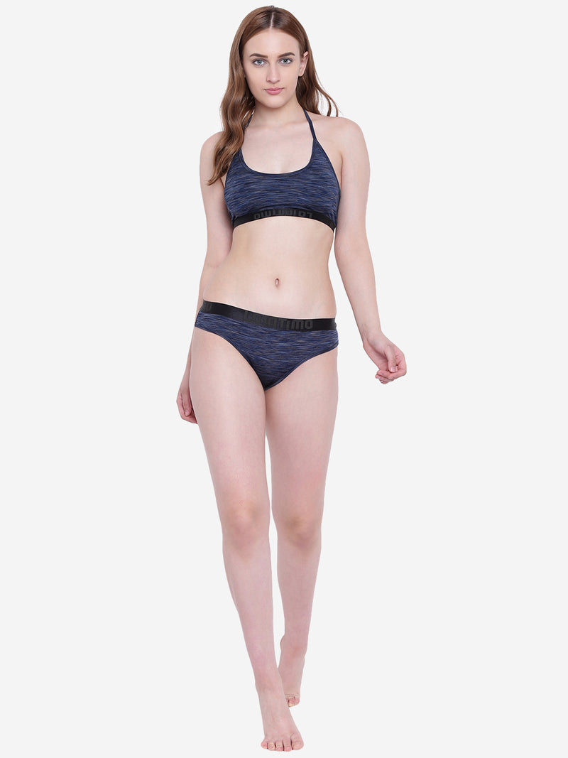 La Intimo Women's Luxury Liquidate Bikini Set, including a sports bra and bikini brief, offering stylish and comfortable beachwear, available in a multi-pack of 2.