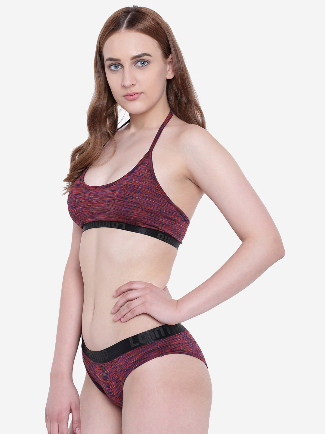 La Intimo Women's Luxury Liquidate Bikini Set, including a sports bra and bikini brief, offering stylish and comfortable beachwear, available in a multi-pack of 2.