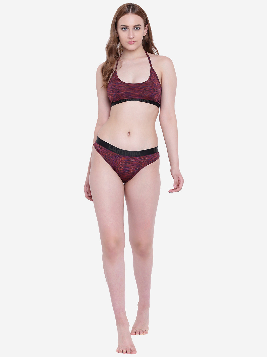 La Intimo Women's Luxury Liquidate Bikini Set, including a sports bra and bikini brief, offering stylish and comfortable beachwear, available in a multi-pack of 2.