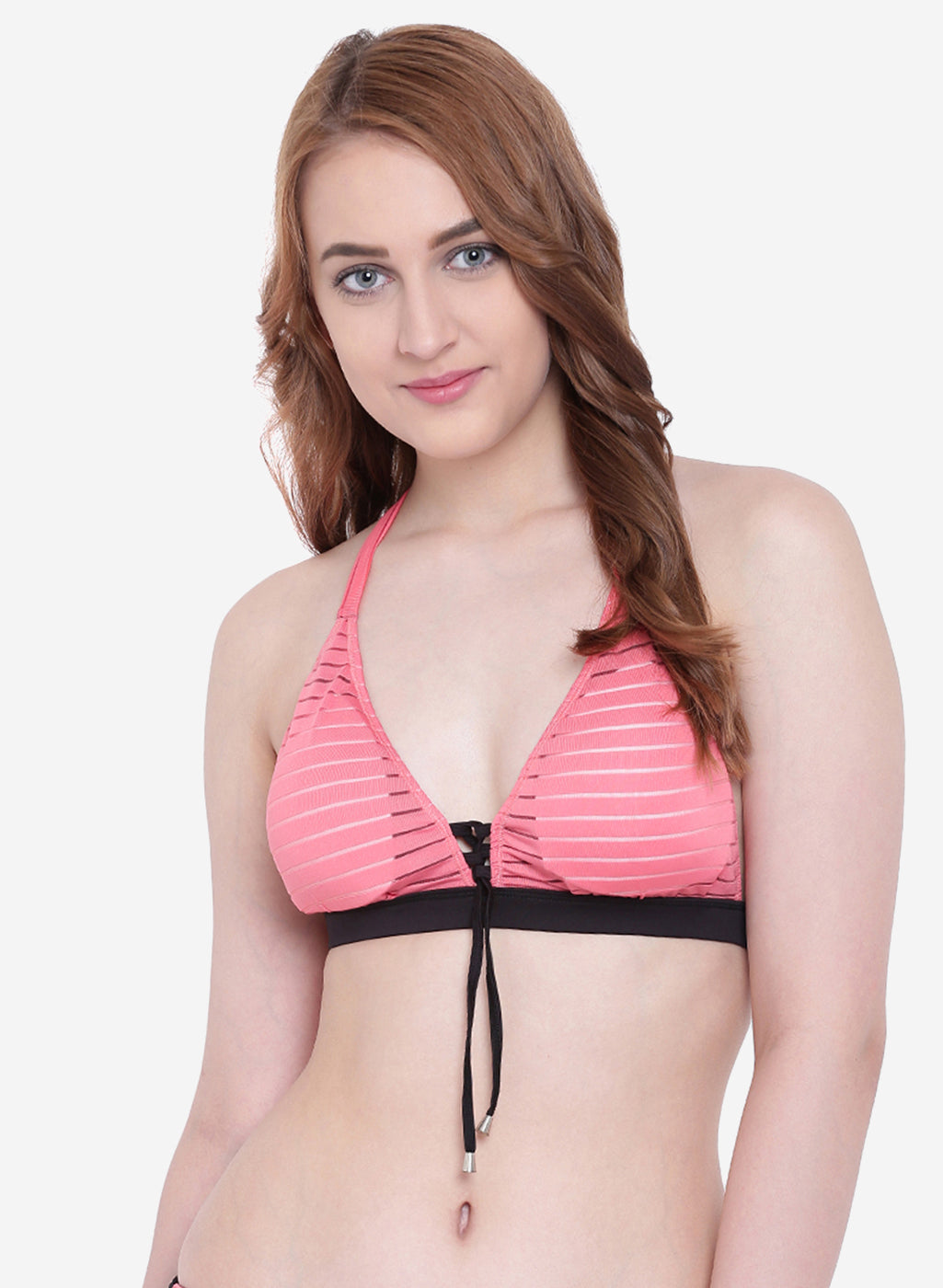 La Intimo Women's Luxury Liquidate Halter Neck Bikini Upper, offering a stylish and comfortable fit for beachwear, available in a single pack.