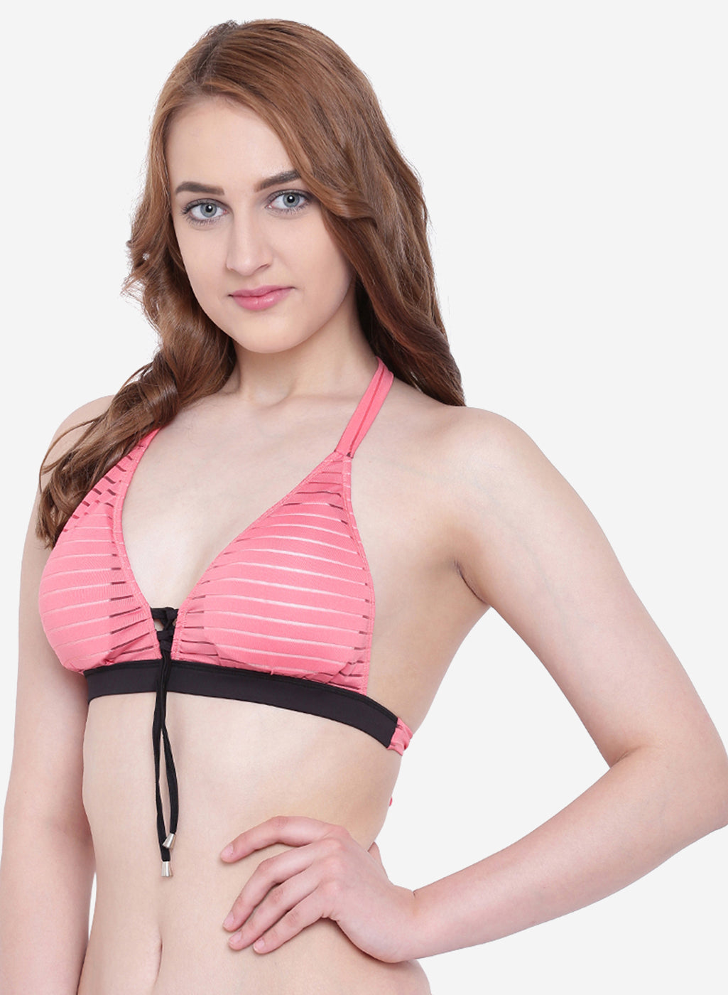 La Intimo Women's Luxury Liquidate Halter Neck Bikini Upper, offering a stylish and comfortable fit for beachwear, available in a single pack.