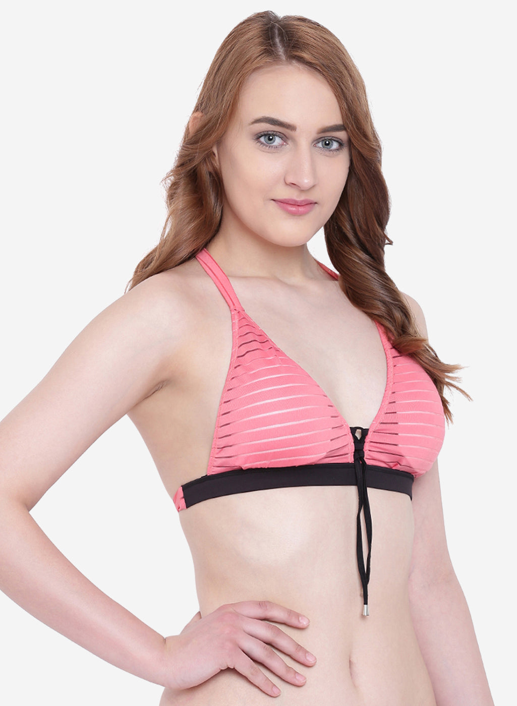 La Intimo Women's Luxury Liquidate Halter Neck Bikini Upper, offering a stylish and comfortable fit for beachwear, available in a single pack.