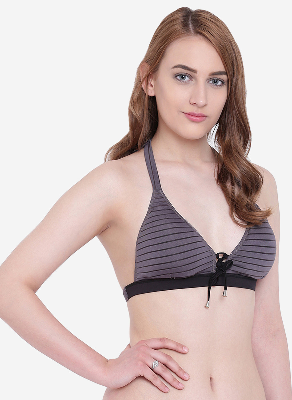 La Intimo Women's Luxury Liquidate Halter Neck Bikini Upper, offering a stylish and comfortable fit for beachwear, available in a single pack.