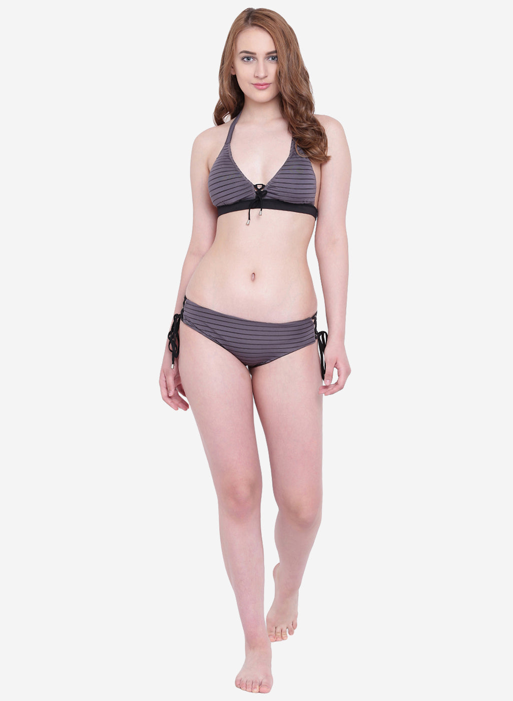 La Intimo Women's Luxury Liquidate Halter Neck Bikini Upper, offering a stylish and comfortable fit for beachwear, available in a single pack.