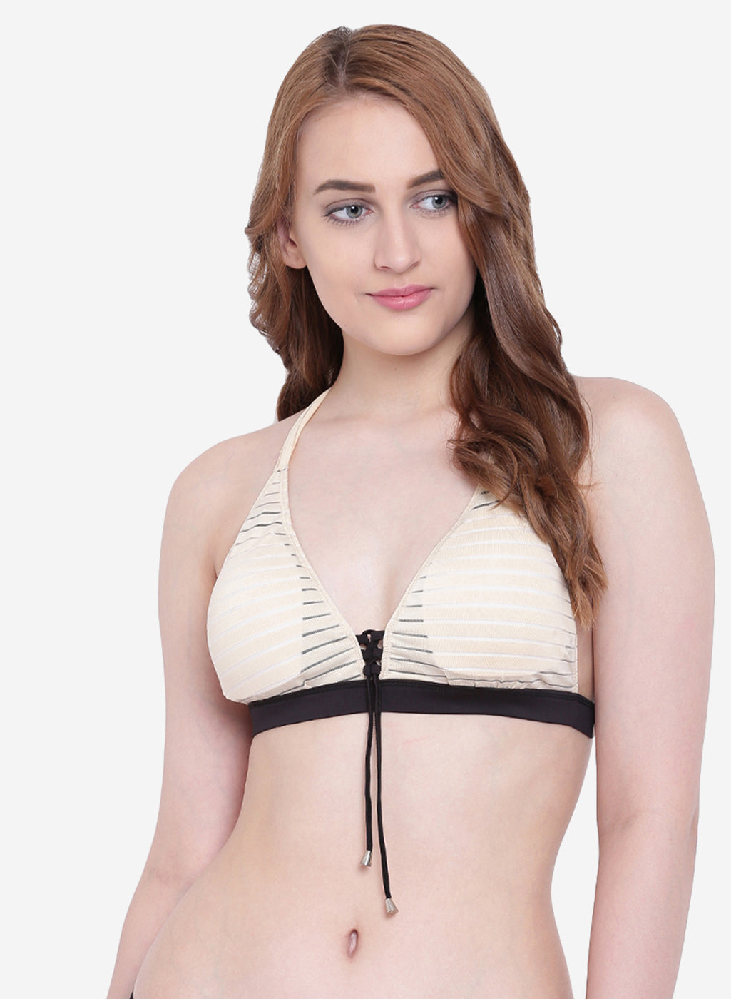 La Intimo Women's Luxury Liquidate Halter Neck Bikini Upper, offering a stylish and comfortable fit for beachwear, available in a single pack.