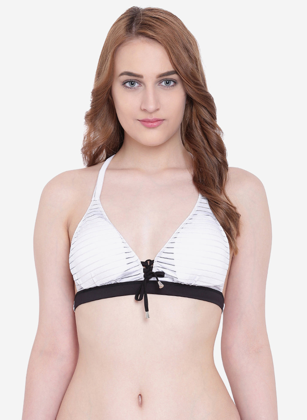 La Intimo Women's Luxury Liquidate Halter Neck Bikini Upper, offering a stylish and comfortable fit for beachwear, available in a single pack.