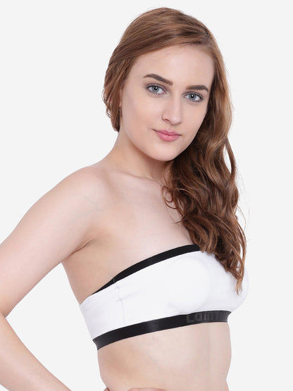 Modal Padded One Shoulder Contrast Swim Bra